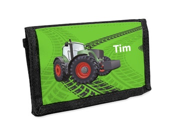 Wallet with name - Traktor Grün