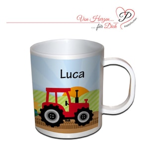 Cup with name - Tractor
