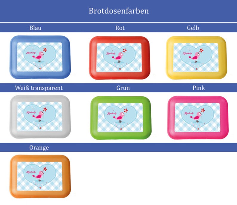 Brotdose Vogel mit Blume Bild 2