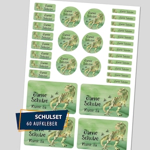 School Starter Set / 60 Stickers - Dinosaur T-Rex