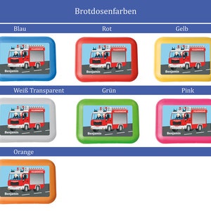 Brotdose Feuerwehr personalisiert mit Namen Bild 2