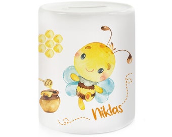 Money box with name - Bees