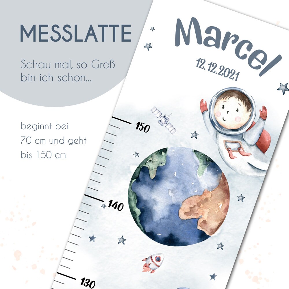 Personalized Growth Chart for Children - Space