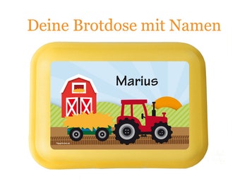 Brotdose - Traktor personalisiert mit Namen