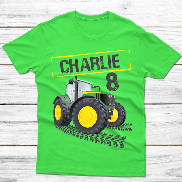 Geburtstagsshirt personalisiert - Traktor gelbe Felgen