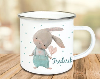 Cup with name - rabbit with heart