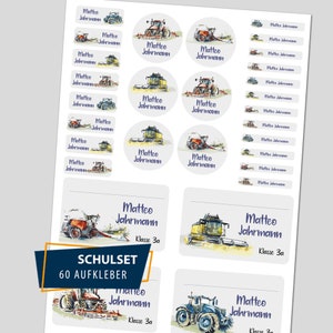 Schulstarter Set / 60 Aufkleber - Feldmaschinen