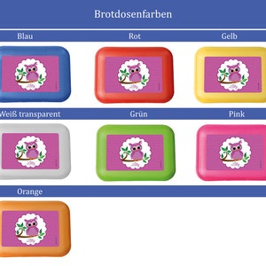 Brotdose Eule Lilly personalisiert mit Namen Bild 2