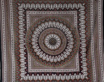 Schönes Mandala Nr.4 Wandbehang Überwurf 200cm x 225cm Indien