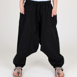 Pantaloni harem Aladin per bambini dal Nepal Pantaloni Aladin taglia unica Nero