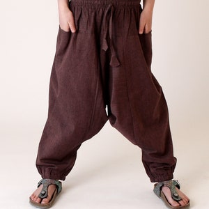 Pantaloni harem Aladin per bambini dal Nepal Pantaloni Aladin taglia unica Marrone