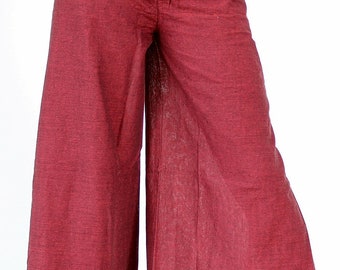 Red Wrap Pants from Nepal One Size Butterfly Hippie Handmade