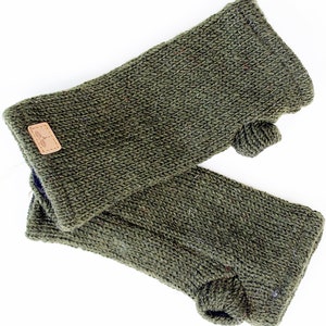 Pulse warmer from Nepal lined one size 100% wool handmade dunkelgrün