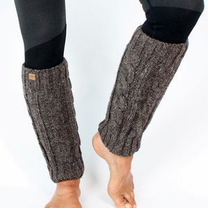 Leg warmers from Nepal one size 100% wool handmade legwarmer Brown