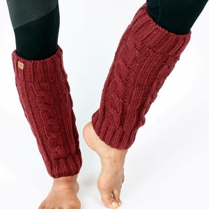 Leg warmers from Nepal one size 100% wool handmade legwarmer Red