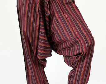 Striped harem pants from Nepal, one size fits all, handmade, Aladdin pants, hippie style