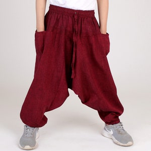 Pantaloni harem Aladin per bambini dal Nepal Pantaloni Aladin taglia unica Rosso