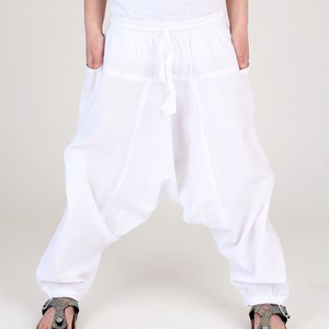 Children's Aladin harem pants from Nepal One size Aladin pants White