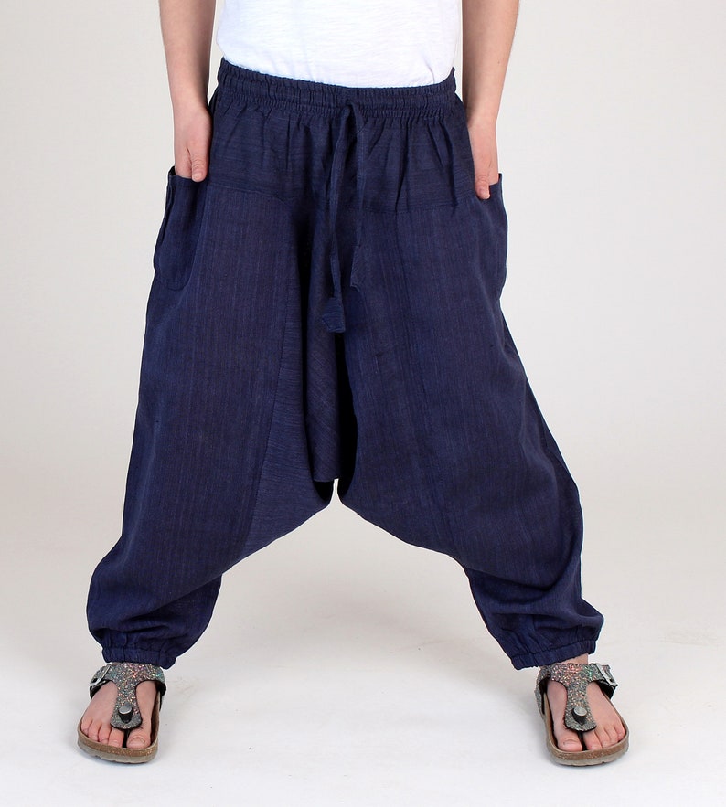 Children's Aladin harem pants from Nepal One size Aladin pants Blue