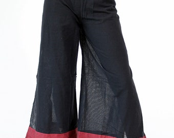 Black Wrap Pants from Nepal One Size Butterfly Hippie Handmade