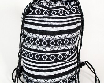 Tasche Baggy Rucksack backpack Handarbeit 100% Baumwolle runder Boden Indien Nr.1