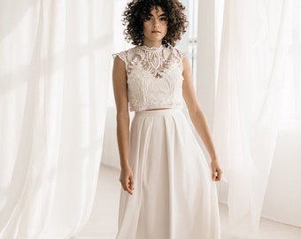 Editha bridal skirt with pleats