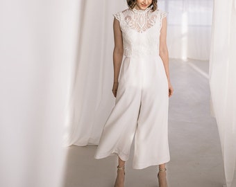 Wide bridal trousers culotte pixie