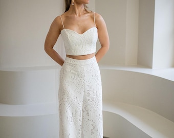 Maite lace bridal trousers