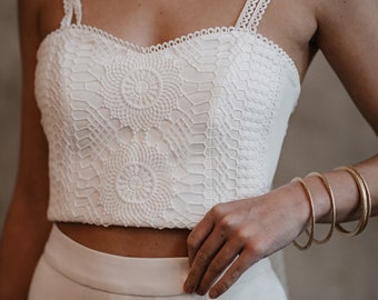 Bridal top Alizée with lace