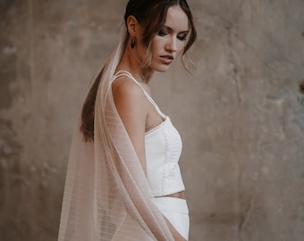 Camilla pleated bridal veil