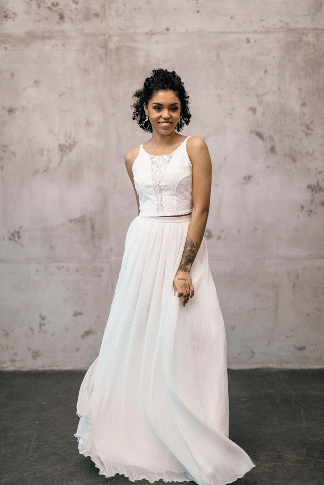 Haut de mariée en dentelle chinée France