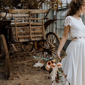 Bridal Crop Top Zoey Boho Lace Bridal Top image 4