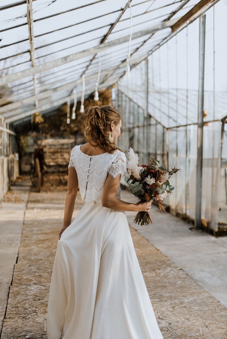 Bridal Crop Top Zoey Boho Lace Bridal Top image 6