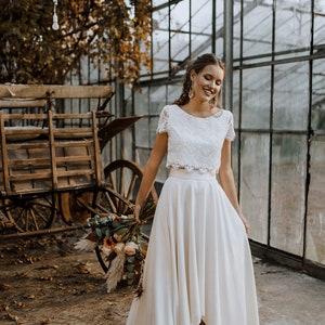 Bridal Crop Top Zoey - Boho Lace Bridal Top