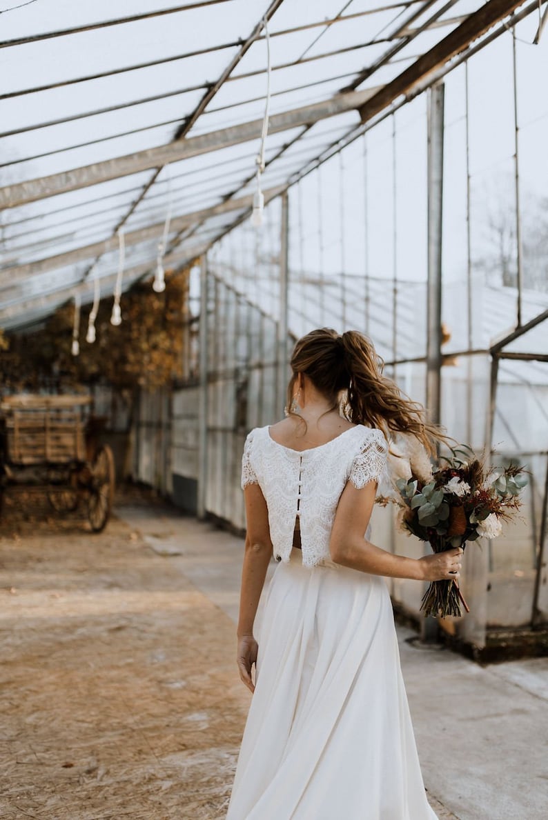 Bridal Crop Top Zoey Boho Lace Bridal Top image 2