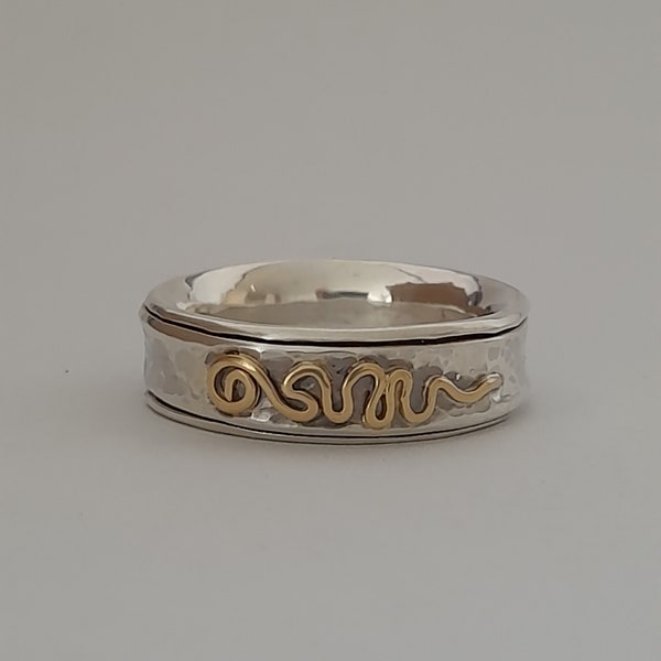 Unalome Ring, buddhistischer Ring, Spiralring, Ring Gold Spirale, hinduistischer Ring, spiritueller Ring, asiatischer Ring, Goldring