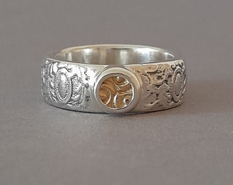 Ornament Ring, Ring Ornament, Sierring, Art Nouveau Ring, Art Nouveau Ring, Classicistische Ring, Ring art nouveau, Ring art deco, Graveren