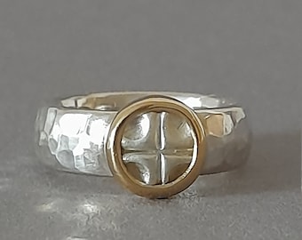 Kruisring, Klaverblad Ring, Lucky Ring, Munten Ring, Munt Ring, Symbool Ring, Diepdruk Ring, Gravering, Keltische Ring, Romeinse Ring