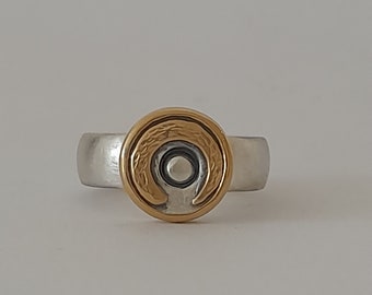 Zen Ring, Zen Cirkel Ring, Enso Ring, Enso Cirkel Ring, Boeddhistische Zen Ring, Munt Ring, Munten Ring, Kalligrafie Ring, Japanse Ring