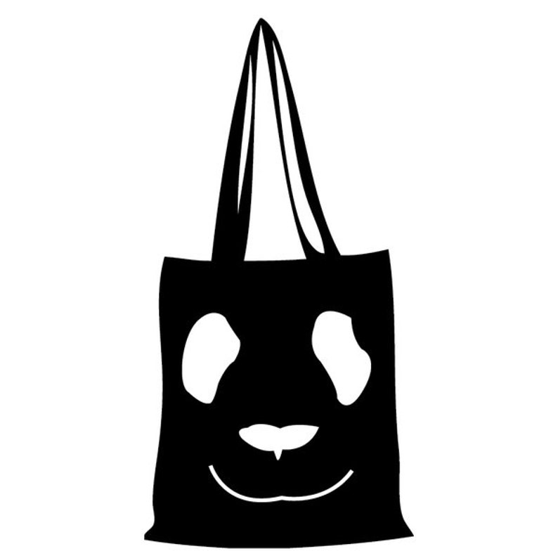 Cotton Bag Panda-black