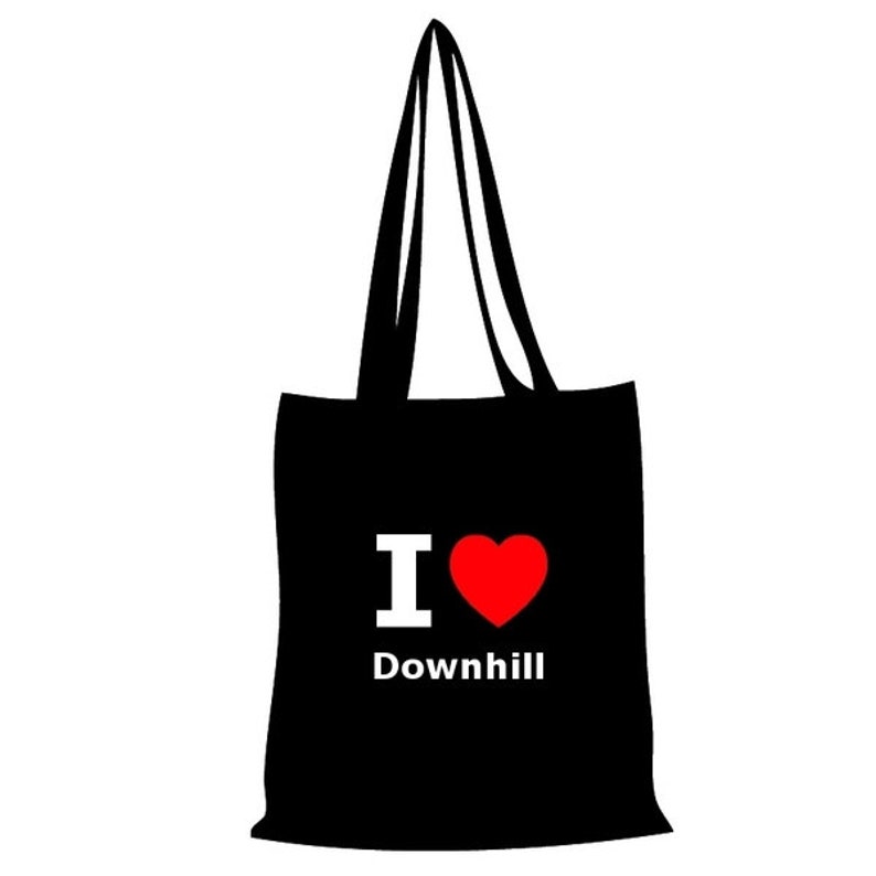 I love Downhill cotton bag tote