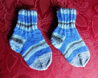 Baby Socks -4- Size 20/22 Blue for a baby from 6 to 12 months