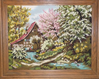 Tapestry picture country house / handmade