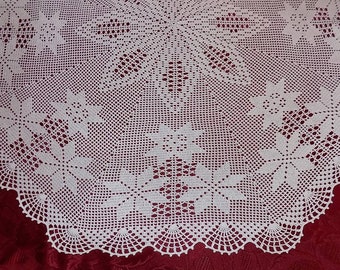 Christmas blanket Crochet blanket with stars around 84 cm