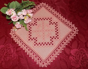Hardanger crochet patchwork blanket square / from 1990s