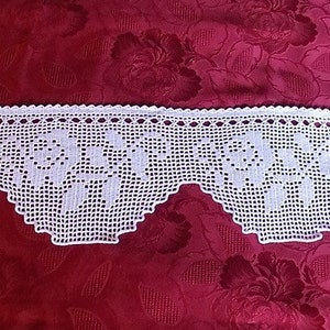 Crochet Curtain with roses &quot;Anna&quot;