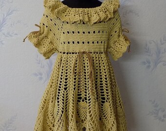 Crochet dress "Bees" size 104 - 110