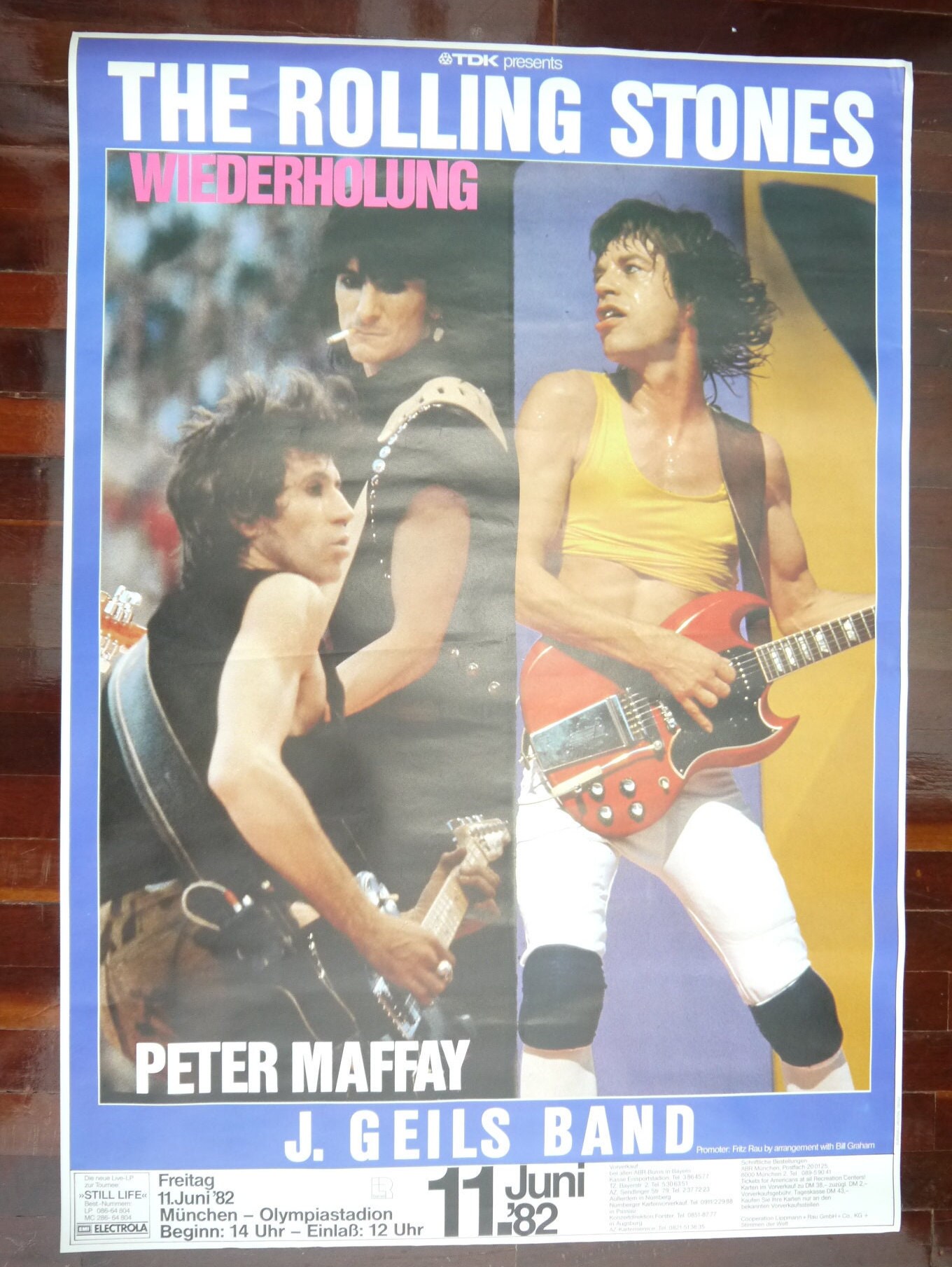 Rolling Stones Vintage Original 1982 German Concert Poster - Etsy