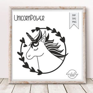 UnicornPower - Plotter file plotter template unicorn unicorn girl school cone kindergarten motif svg dxf png