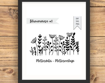 Prado de flores #3 - una plantilla de trazador de archivos de trazador para las celebraciones de Pascua Primavera Verano trama svg dxf png